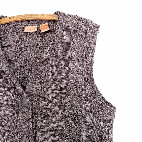 North Crest Button Front Lightweight Sweater Vest Heather Charcoal Size Large - Picture 3 of 7